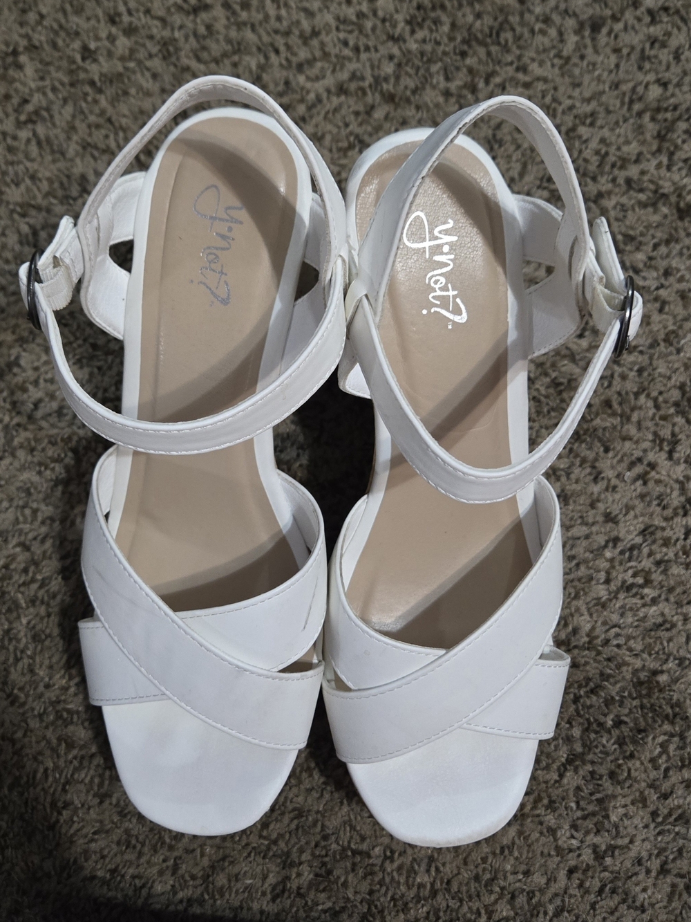 White Women's Strappy Ankle Strap Sandals